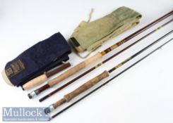 2x Hardy Bros “Made in England” fly rods - “Richard Walker Farnborough 9ft 2pc carbon fly rod-line