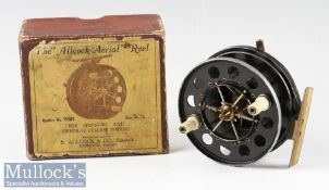 Scarce Allcocks Aerial Alloy Ventilated Centre pin reel with rim check lever c1930 early 1940s –
