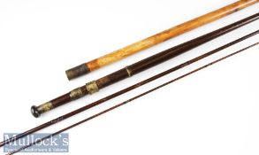 Early Turnbull Princes Street, Edinburgh greenheart trout fly rod and makers rod tip tube c1890 –