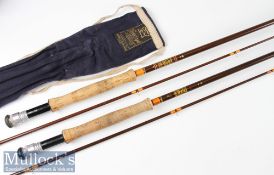 2x Hardy Made In England Fibalite Trout Fly rods – both 9ft 2pc line 6# and line 7# - with