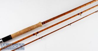 Fine Falcon Makers Redditch “The Titan” split cane spinning rod: 12ft 3pc - red Agate lined butt and
