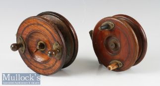 2x Good Nottingham Wooden Brass and Star Trolling Reels - Heatons “Triplelife” Nottingham 5”