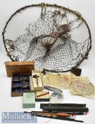 Interesting collection of early fishing accessories - Hardy Alloy Butt Spear, Hardy Boxed Reflex