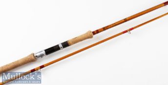 Fine Falcon Redditch “The Monarch” split cane spinning rod – 9ft 6in 2pc – fully fitted with pink