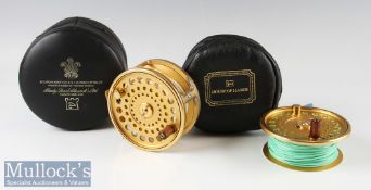 Hardy The Gold Sovereign 11/12 Salmon Fly Reel and spare spool – ltd ed no 873, ribbed foot, twin “