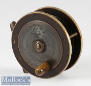 Slater S E J Fly Fishers Winch 3 1/8” silent check fly reel ebonite and brass construction with