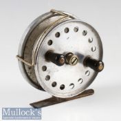 Early Hardy Bros Alnwick “The Longstone” alloy casting reel c1925 - 4” dia. with single row of