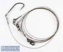 Hardy Bros Alnwick Zane Grey type Big Game Wire Trace and Hook – each swivel and big game hook