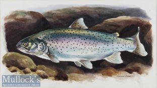 Venables, Bernard signed original water colour – “Rainbow Trout” signed lower right “Bernard