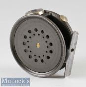 Hardy Bros England Perfect 3 1/8” alloy fly reel with green agate line guide, smooth alloy foot,