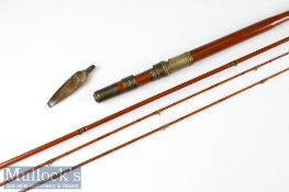 Fine and interesting Vic Dropped Ring greenheart trout fly rod – 10ft 3pc with spare tip – with