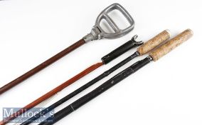 Collection of Orvis and Sharpe’s fishing wading staffs and alloy folding shooting/hunting/fishing