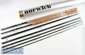 Rare and interesting David Norwich EV2 Double Combination Salmon Carbon Travel Fly Rod ser. no