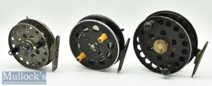 Grice & Young Avon Royal 3 5/8” centrepin trotting reel twin handled, on/off check lever to rim,