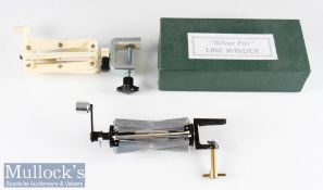 2x Fly-Line line winders – Hide & Hides Ltd “Silver Fin Line Winder” in makers box (G) and a Sextile
