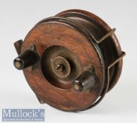 Rare C Farlow & Co Makers 191 The Strand London “Bickerdyke Sea Reel” Pat Wooden and Brass star back