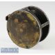 C Farlow & Co London 4 ½” brass and alloy plate wind reel pat 10527 wide drum exposed rim tensioner, - Image 2 of 2