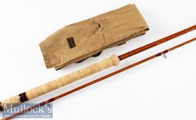 B James & Son England “Richard Walker Mk. IV” split cane Avon rod – 10ft 2in 2pc partially