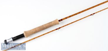 Very good Falcon Redditch “The Kestrel No. 827” split cane trout fly rod – 8ft 2pc with amber