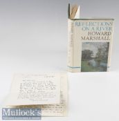 Marshall, Howard Fishing book with 3x signed letters from the author - “Reflections on a River” 1967