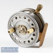 Scarce Reuben Heaton The ‘Bute’ Patent alloy Silex style casting reel – 3.5” dia with ivorine crazed