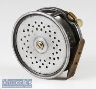 C Farlow & Co London, Eunuch Perfect style 4” alloy salmon fly reel with ‘holdfast’ logo,