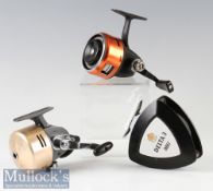 Abu Delta 3 alloy trout fly reel with quick release drum^ together with an Abu closed face reel with