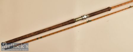 Hardy Bros No2 LRH Spinning 9ft 6in Palakona Rod split cane^ cork handle^ signs of use^ missing line