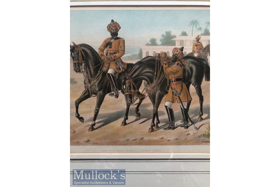 India - Original colour lithograph of the 1st Bengal cavalry review order c1900s by R Simkin. In - Image 2 of 2