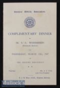 Scarce Harold Abraham 1947 Signed Dinner Menu including Autographs of Sydney Wooderson dubbed ‘The