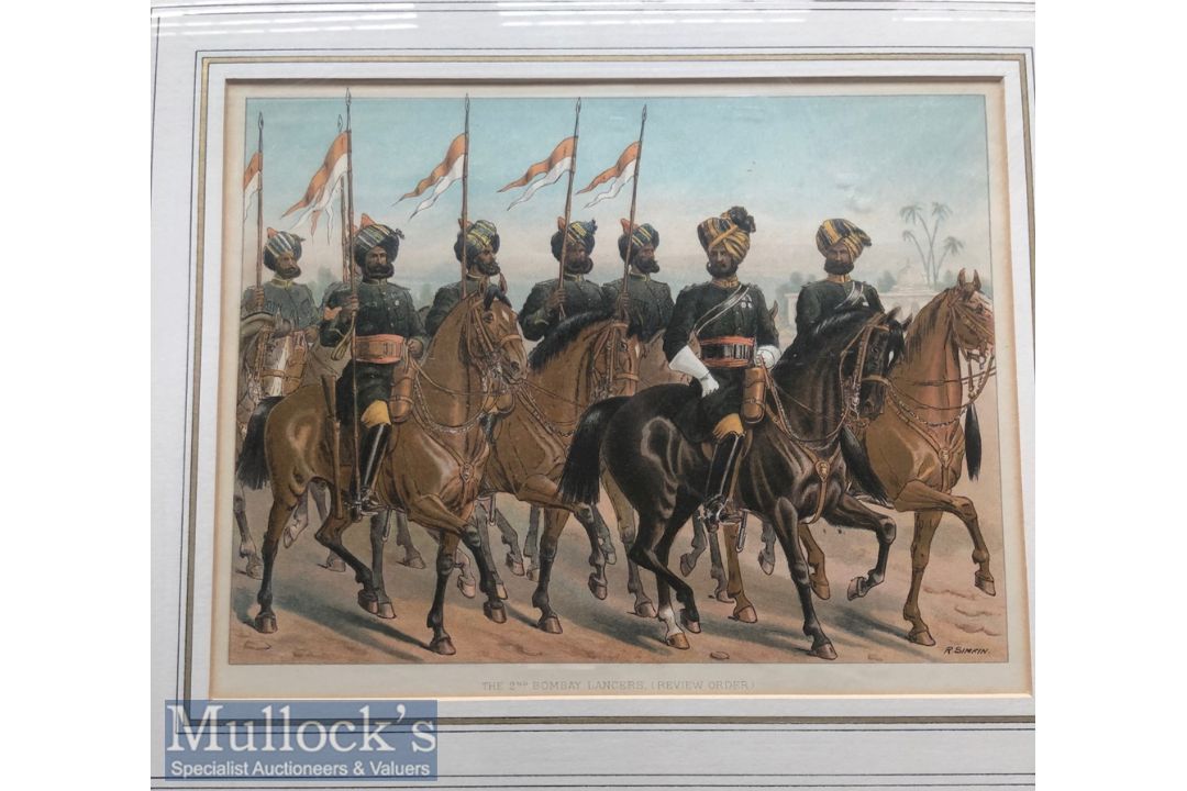 India - Original colour lithograph of the 2nd Bombay lancers review order c1900s by R Simkin. In - Image 2 of 2
