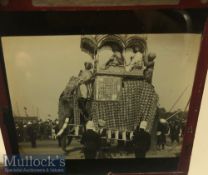 Original glass slide showing a Patiala royal elephant procession^ Punjab c1900s