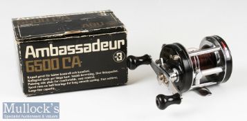 ABU Garcia Ambassadeur 6500CA multiplying reel high speed^ twin black handles^ domed end plates^