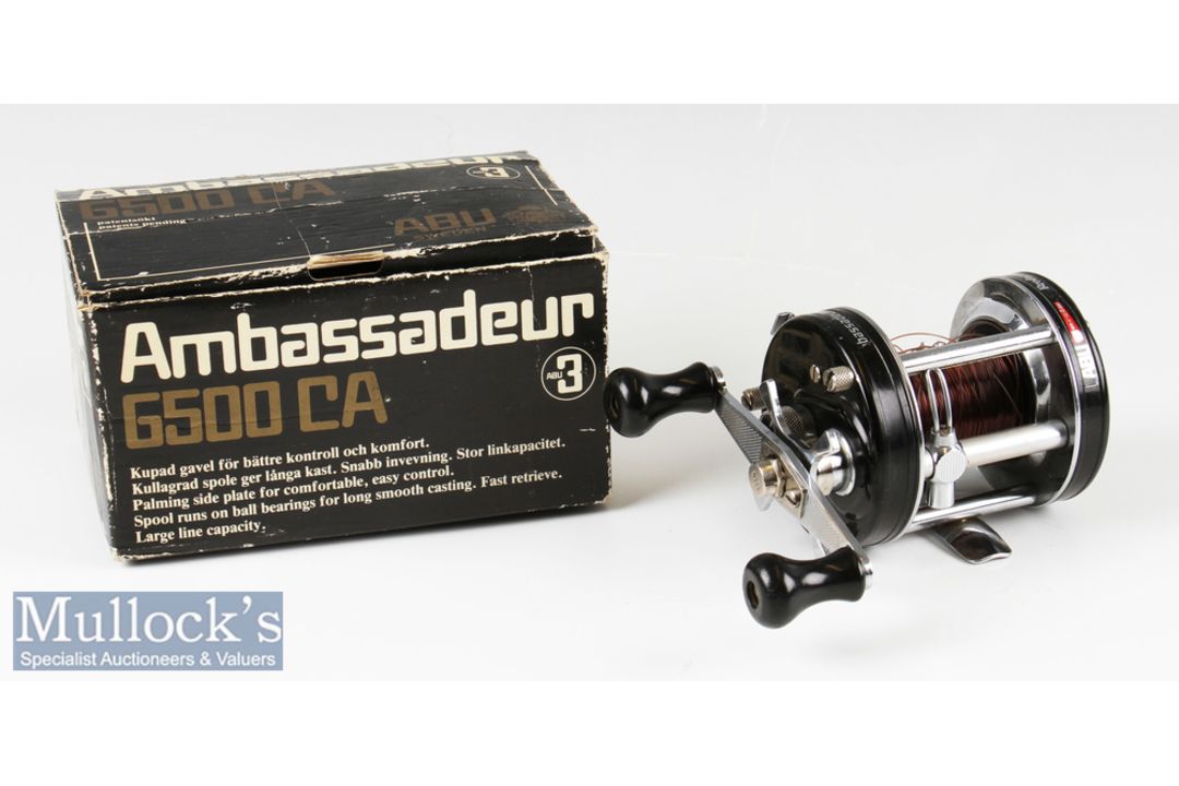 ABU Garcia Ambassadeur 6500CA multiplying reel high speed^ twin black handles^ domed end plates^ - Image 1 of 3