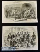 India - Arrah - Kor Sing 'The Rebel of Arrah' and his attendants original engraving 1857 laid to