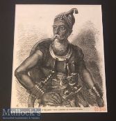 India - 19th century engraving showing a Sikh Akali warrior of the Sikhs. From a drawing by Marshall