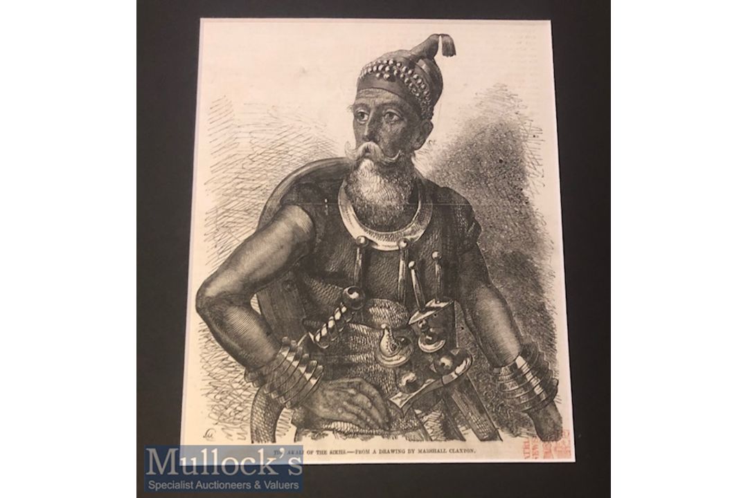 India - 19th century engraving showing a Sikh Akali warrior of the Sikhs. From a drawing by Marshall