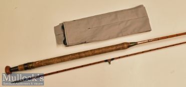 Charles Farlow & Co Split Cane Fly Rod 7ft 2 piece rod cork handle^ rubber but end^ maker’s marks to