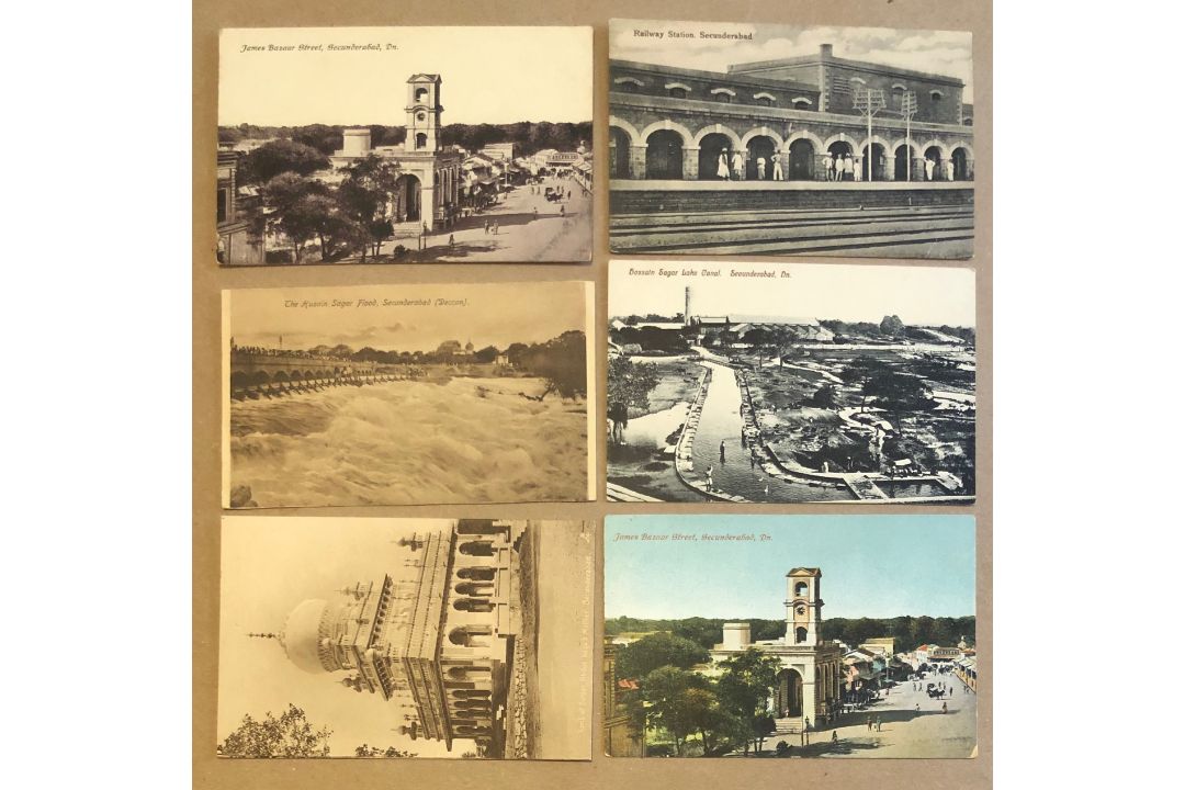 Collection of (6) printed postcards of Secunderabad^ India c1900s. Set includes views of James