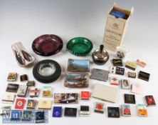 Selection of Smoking Accessories to include Ash Trays^ Cigarette cases^ pipe holder^ 2x lighters^