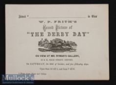 Admission Ticket – to see W P Frith’s Grand Picture of The Derby Day – on view at Mr Ryman’s Gallery
