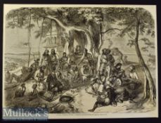 India - The Thugs (Stranglers) of India original engraving 1857 after a painting by August