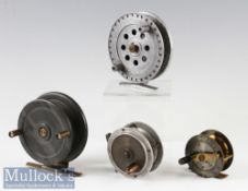Mixed Unnamed Fly Reel Selection to include 4 1/8” alloy centre pin with twin handles and perforated