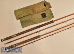 Hardy Bros 7ft The Wanless 6lb split cane spinning rod marked E98604 signs of wear throughout^