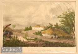 Asia – Vietnam – Touranne Coloured Engravings both mounted measure 49x37cm