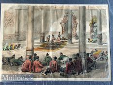 Asia – An Audience of The King of Burmah (The Golden foot) Woodblock engraving mounted measures