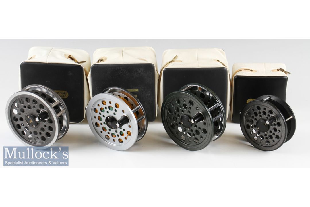 4x Shakespeare assorted Fly Reels including 4 ¼” Condex with wide drum in green finish^ 2x 4 ¼” - Image 1 of 3