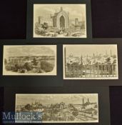 India – Lucknow – 4x 19th Century Original engravings of Lucknow 1857/58 including The City 35x12cm^