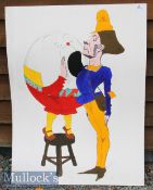 4x Large Alice In Wonderland Style Paintings/Drawings all on card^ measuring 76x102cm^ in colour^