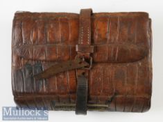G Little & Co 63 Haymarket London Tooled Leather Fly Wallet internal parchment pages^ compartment